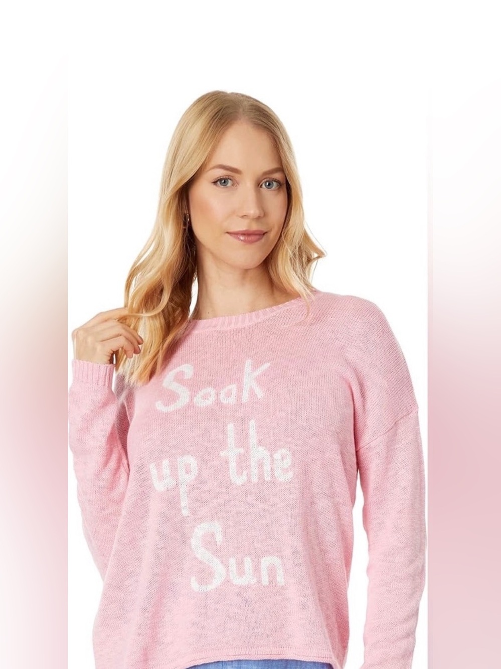 Lilly Pulitzer Pippy Crewneck Sweater Peony Pink Soak Up‎ The Sun Intarsia Small